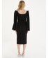 Women's Scuba Crepe Split Sleeve Midi Dress