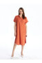 Фото #3 товара LCWAIKIKI Classic Gömlek Yaka Düz Kısa Kollu Oversize Kadın Elbise