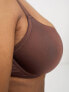 ASOS DESIGN Curve microfibre moulded t-shirt bra in brown