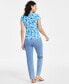 Фото #8 товара Women's Printed Lace-Up Front Top, Created for Macy's