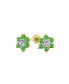 ფოტო #1 პროდუქტის Tiny Green CZ Flower Stud Earrings For Women For Teen Cubic Zirconia Simulated Emerald 14K Real Gold Screw back