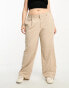 Фото #4 товара Cotton On Curve high waist trousers in stone