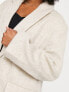 ASOS DESIGN Petite oversized grandad wool mix jacket in cream