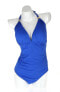 Фото #1 товара Lauren Ralph Lauren Womens One Piece Blue Lace Up Sexy Backless Swimsuit 8