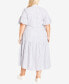 Фото #4 товара Plus Size Kaitlyn Stripe Midi Dress