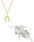 Фото #2 товара ADORNIA 14K Gold-Plated Paperclip Horseshoe Necklace