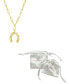 Фото #2 товара 14K Gold-Plated Paperclip Horseshoe Necklace