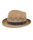 Фото #2 товара Men's Packable Open Weave Fedora Hat with Two Interchangeable Bands