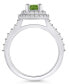 ფოტო #3 პროდუქტის Peridot and Diamond Halo Ring