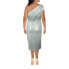Lauren Ralph Lauren Womens Shimmer Drape Cocktail And Party Dress sz 16 305074