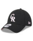 ფოტო #1 პროდუქტის Men's Black Colorado Rockies 2024 Mother's Day 39THIRTY Flex Hat