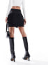 In The Style exclusive tailored contrast pocket button through mini skirt co-ord in black