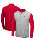 Фото #1 товара Men's Heather Gray, Red Fresno State Bulldogs Prospect Quarter-Zip Jacket