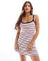 Cotton On rib contrast cami mini dress in nautical stripe