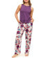 ფოტო #1 პროდუქტის Women's Aerys Pajama Tank & Pants Set