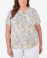 Фото #1 товара Plus Size Charleston Paisley Top with Side Ruching