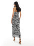 Фото #7 товара Object slinky maxi slip dress in zebra print