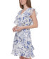 ფოტო #3 პროდუქტის Petite Printed Ruffled A-Line Dress