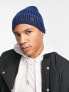 Фото #1 товара River Island ribbed beanie in navy