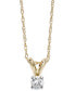 Фото #2 товара Macy's round-Cut Diamond Pendant Necklace in 10k Yellow or White Gold (1/10 ct. t.w.)