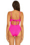 BECCA by Rebecca Virtue Santorini Shirred Front Sarai One-Piece Pink Flambe MD