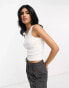 Фото #1 товара NA-KD x Hanna Schonberg ribbed detail tank top in white