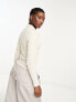 Monki long sleeve collar top in cream