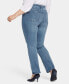 ფოტო #2 პროდუქტის Plus Size Waist Match Marilyn Straight Jeans