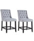 Newport Upholstered Bar Chairs with Tufted Back, Set of 2