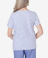 ფოტო #2 პროდუქტის Women's Summer Breeze Mini Stripes T-shirt with Butterfly Lace Detail