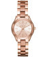 Фото #1 товара Women's Slim Runway Rose Gold-Tone Stainless Steel Bracelet Watch 33mm