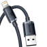 Kabel przewód do szybkiego ładowania i transferu danych USB Iphone Lightning 2.4A 1.2m czarny