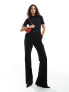 Mango jersey top tailored jumpsuit in black