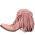 Фото #3 товара Junk Gypsy Spitfire Fringe Snip Toe Cowboy Booties Womens Pink Casual Boots JG00