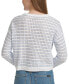 ფოტო #1 პროდუქტის Petite Cotton Striped Pointelle Sweater