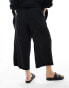 ASOS DESIGN Curve pull on culotte with linen in black