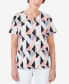 ფოტო #1 პროდუქტის Women's Geo Stained Glass Split Neck Tee