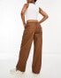 Фото #3 товара ASOS DESIGN parachute cargo trouser with seam detail in warm brown