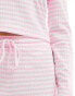 Pieces ribbed jersey trouser co-ord in pink stripe