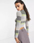 Фото #2 товара Reclaimed Vintage plated knitted top in stripe with cut out