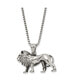 ფოტო #1 პროდუქტის Antiqued Lion Pendant 25.5 inch Box Chain Necklace