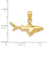 Shark Charm Pendant in 14k Yellow Gold