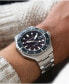 ფოტო #2 პროდუქტის Men's Dumas Automatic Bordeaux with Silver-Tone Solid Stainless Steel Bracelet Watch 44mm