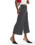 River Island culotte trousers in black pattern Черный, 32 - фото #4