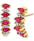 ფოტო #1 პროდუქტის Ruby (1 ct. t.w.) & Diamond (1/4 ct. t.w.) Curved Statement Earrings in 14k Gold