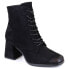 Suede ankle boots with laces and zipper Potocki W WOL191A black