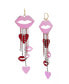 ფოტო #1 პროდუქტის Faux Stone Lips Chandelier Earrings