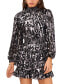 Фото #6 товара Women's Printed Ruffled High-Neck Dress