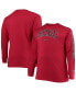 Men's Cardinal Arkansas Razorbacks Big and Tall 2-Hit Long Sleeve T-shirt Бордовый, 3XT - фото #2