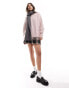 ASOS DESIGN fluffy crew neck jumper in pink